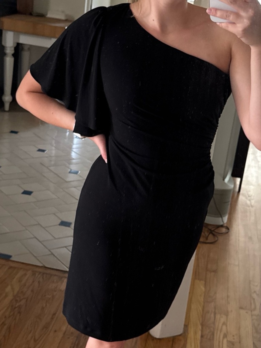 Calvin Klein Black One-Shoulder Cocktail Dress